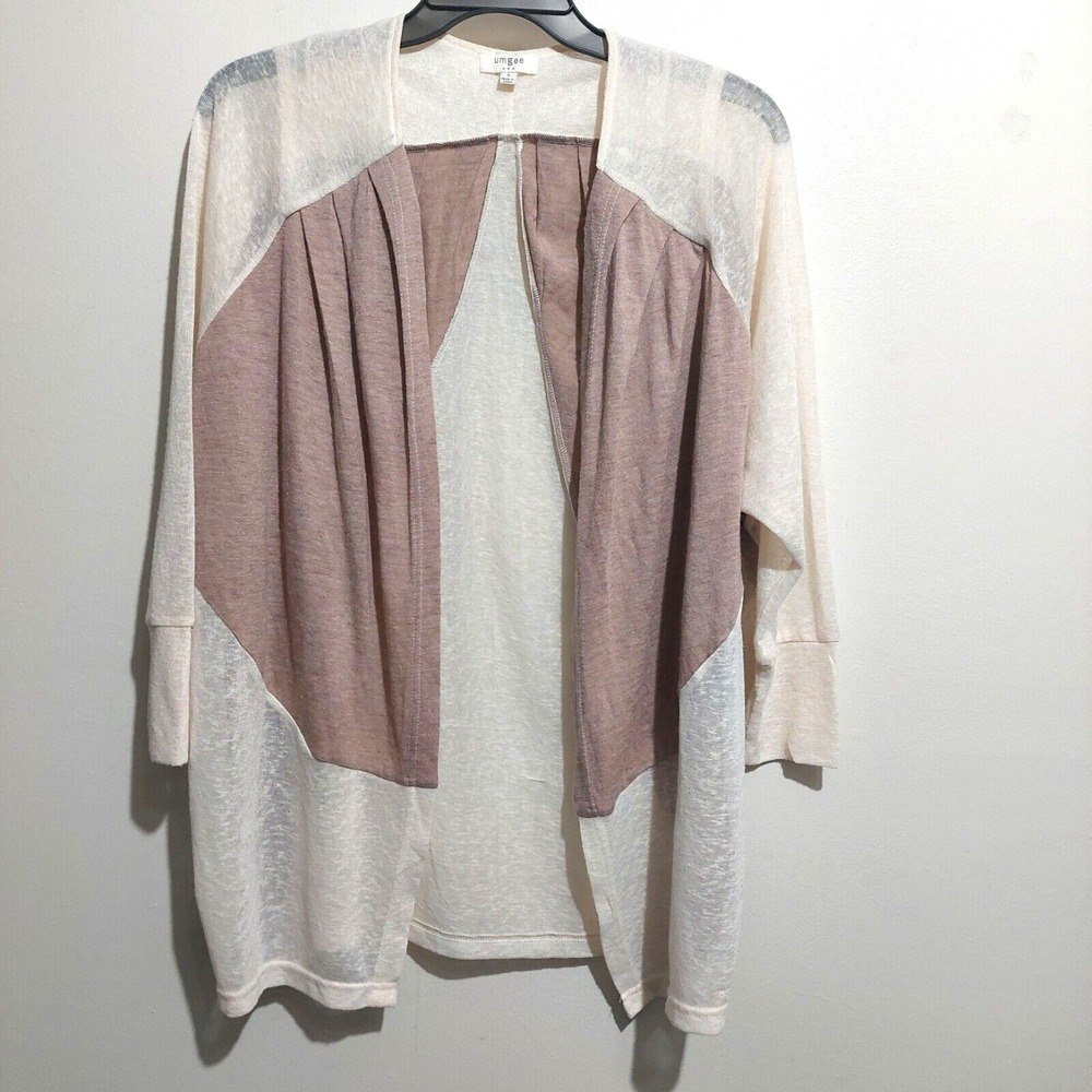 Umgee‎ Womens Size Small Cardigan Lightweight Open Raglan Long Sleeve Dusty Rose